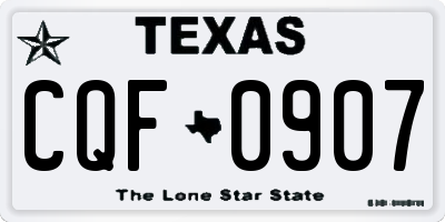 TX license plate CQF0907
