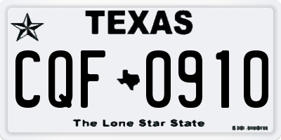 TX license plate CQF0910