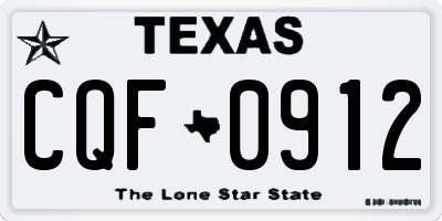 TX license plate CQF0912