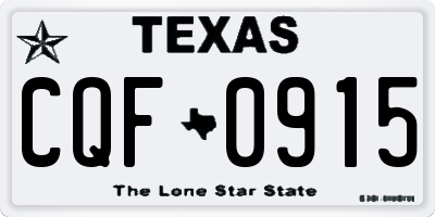 TX license plate CQF0915