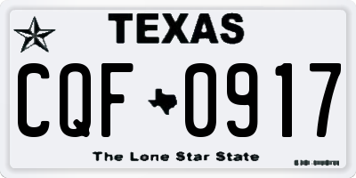 TX license plate CQF0917