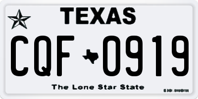 TX license plate CQF0919