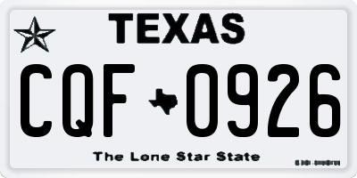 TX license plate CQF0926