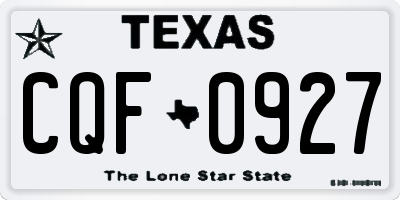 TX license plate CQF0927