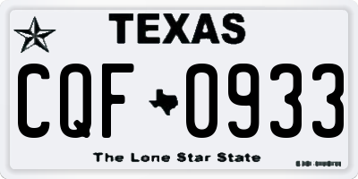TX license plate CQF0933