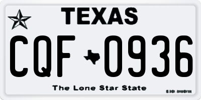 TX license plate CQF0936