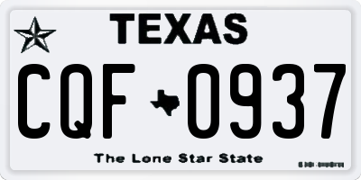 TX license plate CQF0937