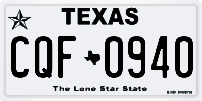 TX license plate CQF0940