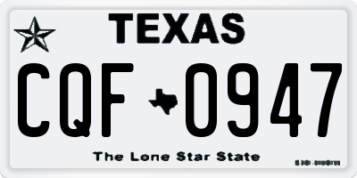 TX license plate CQF0947