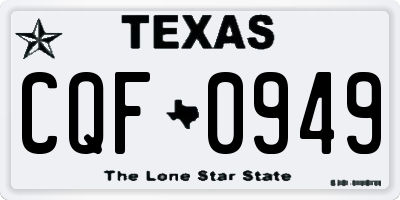 TX license plate CQF0949