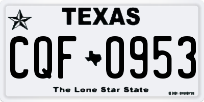 TX license plate CQF0953