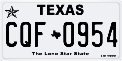 TX license plate CQF0954