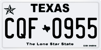 TX license plate CQF0955