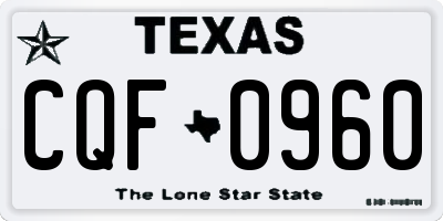 TX license plate CQF0960