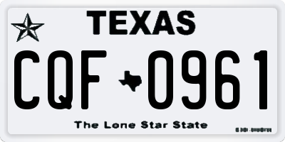 TX license plate CQF0961