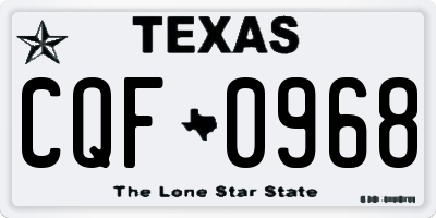 TX license plate CQF0968