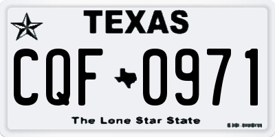 TX license plate CQF0971