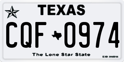 TX license plate CQF0974