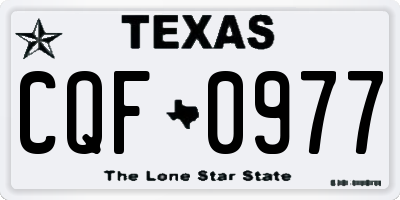TX license plate CQF0977