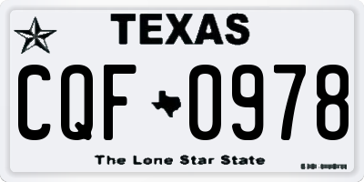 TX license plate CQF0978
