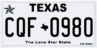 TX license plate CQF0980