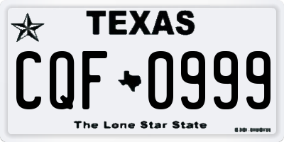 TX license plate CQF0999