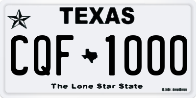 TX license plate CQF1000