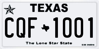 TX license plate CQF1001