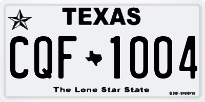 TX license plate CQF1004