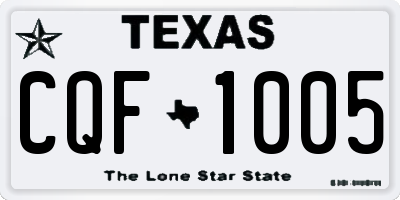 TX license plate CQF1005