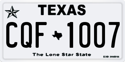 TX license plate CQF1007