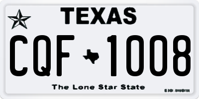 TX license plate CQF1008