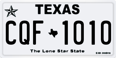 TX license plate CQF1010