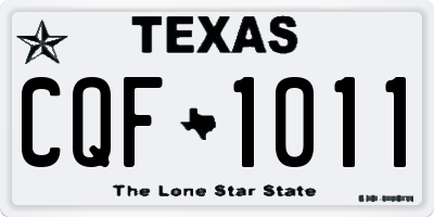 TX license plate CQF1011