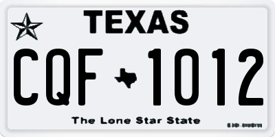 TX license plate CQF1012