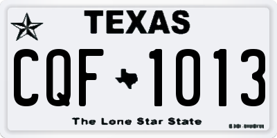 TX license plate CQF1013