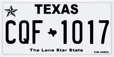 TX license plate CQF1017