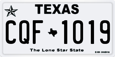 TX license plate CQF1019