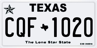 TX license plate CQF1020