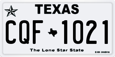 TX license plate CQF1021