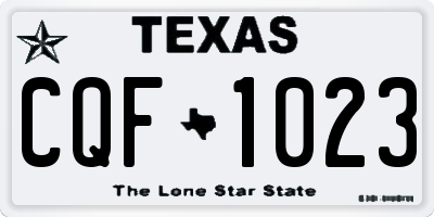 TX license plate CQF1023
