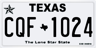 TX license plate CQF1024