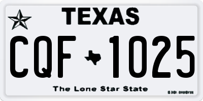 TX license plate CQF1025