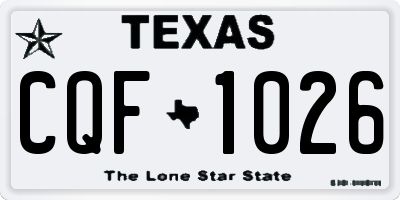 TX license plate CQF1026