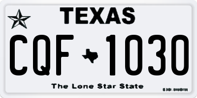 TX license plate CQF1030