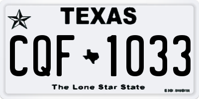 TX license plate CQF1033