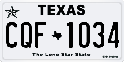 TX license plate CQF1034