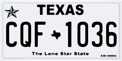 TX license plate CQF1036