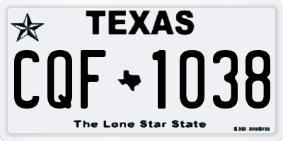 TX license plate CQF1038