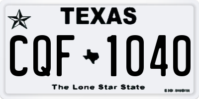TX license plate CQF1040